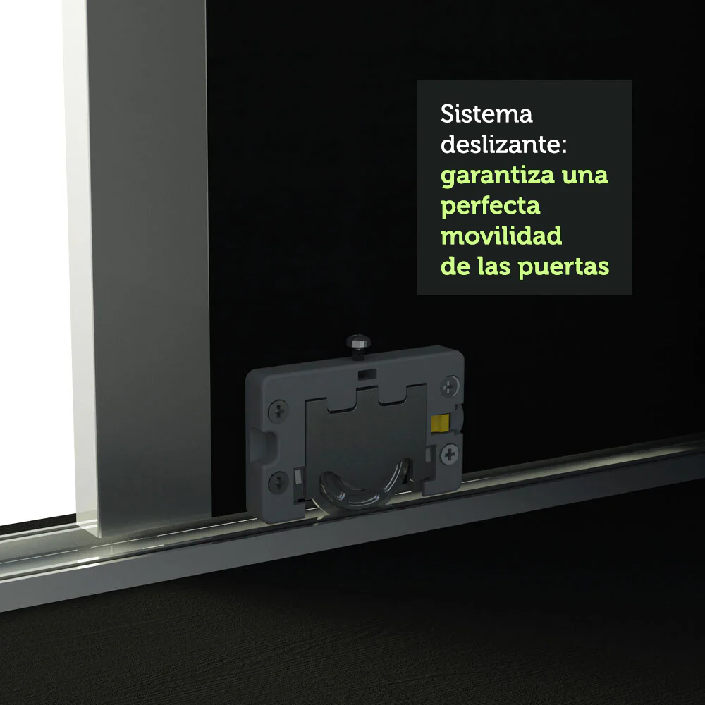 Placard Matrimonial 100% MDF Royale 3 Puertas Corredizas Negro/Blanco - Image 6