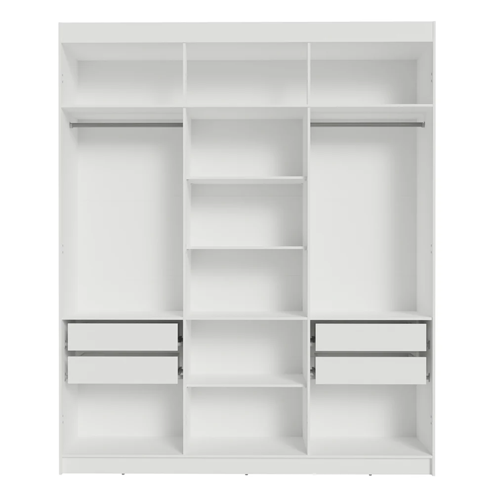 Placard Matrimonial 180 cm Sin Puertas 4 Cajones Venus Blanco - Image 6