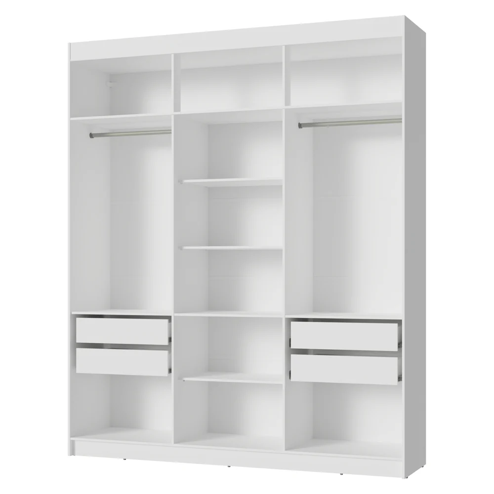 Placard Matrimonial 180 cm Sin Puertas 4 Cajones Venus Blanco - Image 7