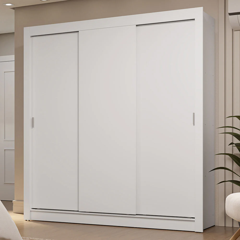 Placard Matrimonial 3 Puertas Corredizas 2 Cajones Blanco Sublime