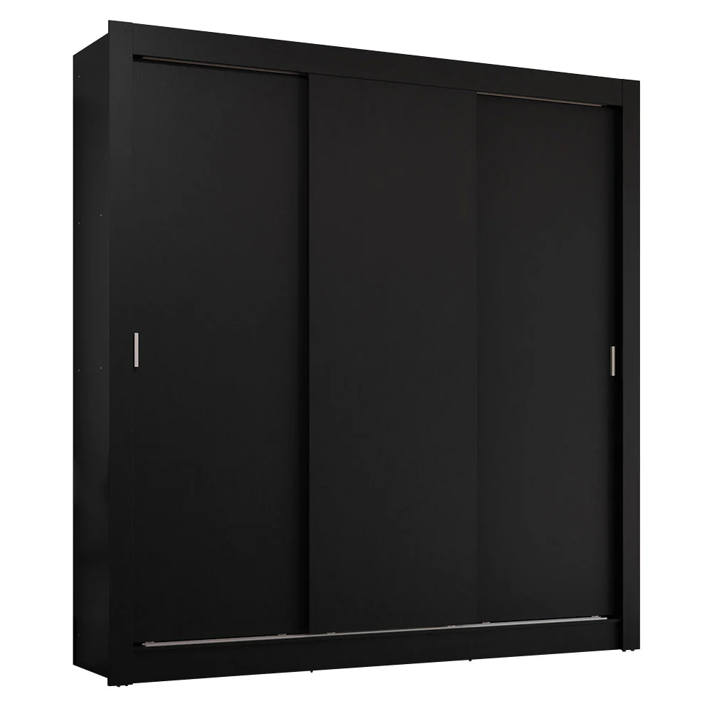 Placard Matrimonial 3 Puertas Corredizas 4 Cajones Negro Sublime Plus - Image 3