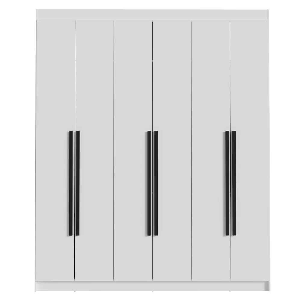 Placard Matrimonial 6 Puertas Batientes Venus Blanco/Blanco/Negro - Image 8