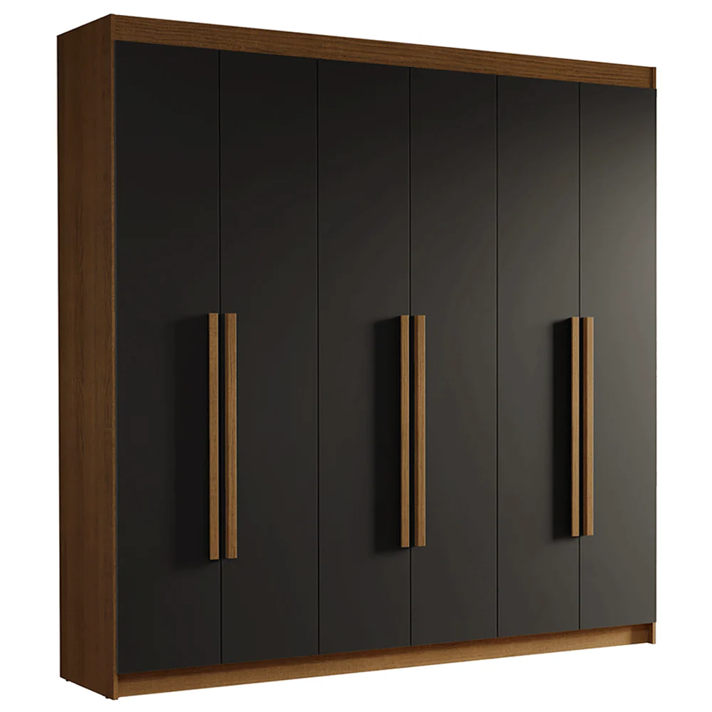 Placard Matrimonial 6 Puertas Batientes Venus Marrón/Negro/Marrón - Image 3