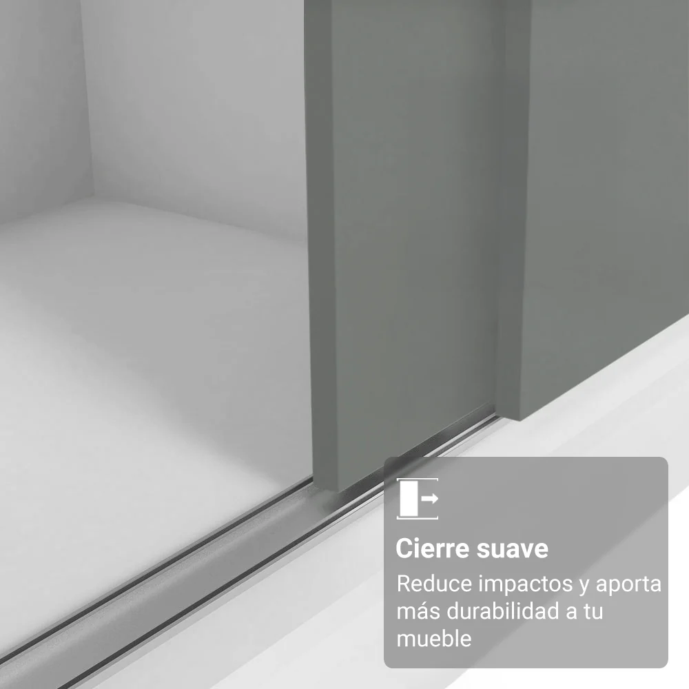 Placard Matrimonial con Patas 180 cm 3 Puertas con Espejo Reno Blanco/Gris - Image 6
