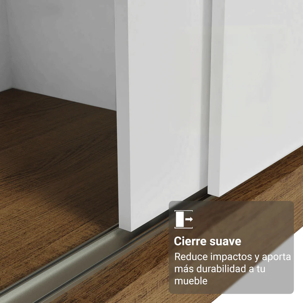 Placard Matrimonial con Patas 180 cm 3 Puertas Reno Marrón/Blanco - Image 5