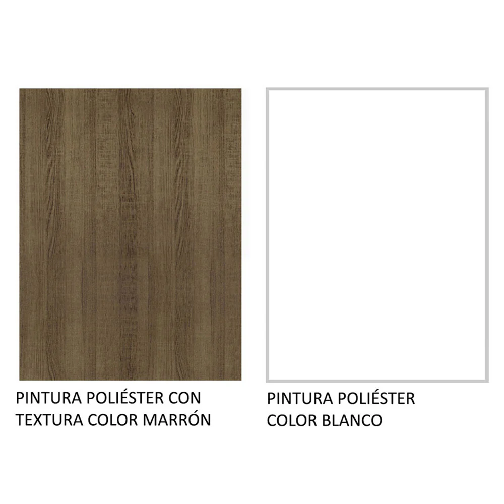 Placard Matrimonial Lyon Plus 3 Puertas Corredizas con Espejo 4 Cajones con Patas Marrón/Blanco - Image 8