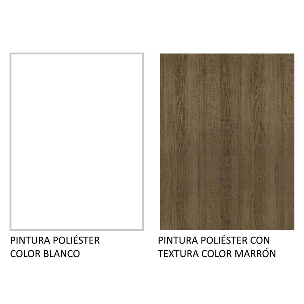 Placard Matrimonial Monaco 3 Puertas Corredizas - Blanco/Marrón - Image 10