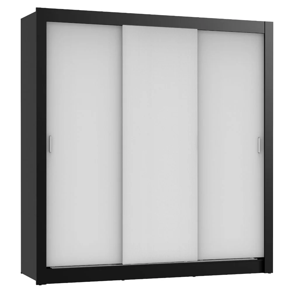 Placard Matrimonial Monaco 3 Puertas Corredizas Negro/Blanco - Image 3