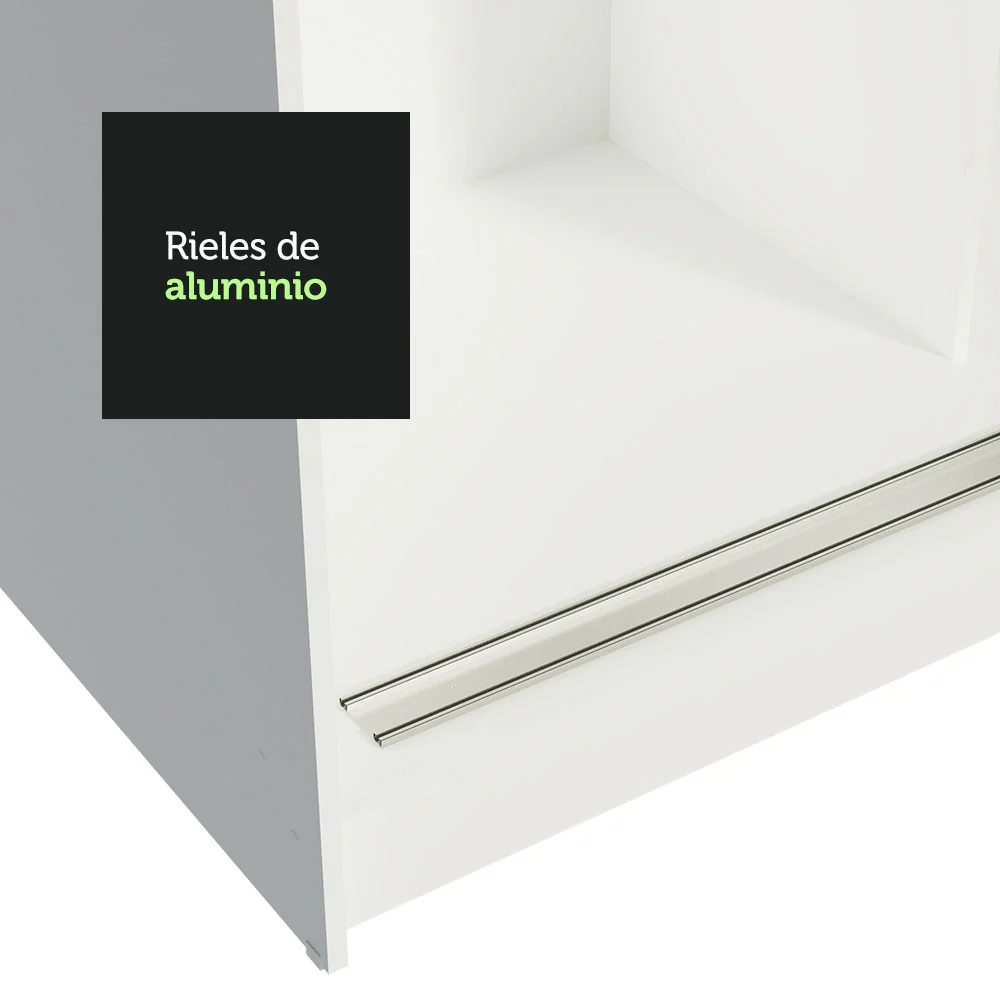 Placard Matrimonial Reno 3 Puertas Corredizas 2 con Espejos - Blanco - Image 8