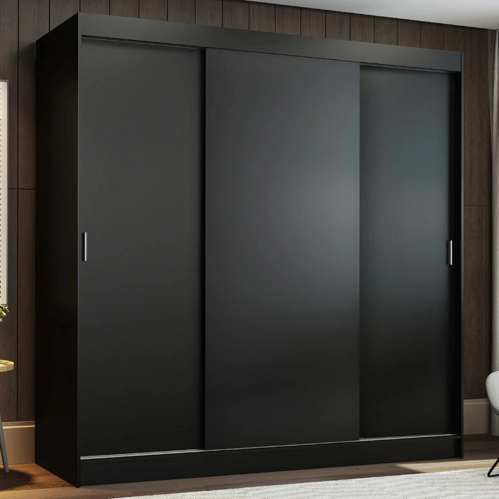 Placard Matrimonial Reno 3 Puertas Corredizas Negro