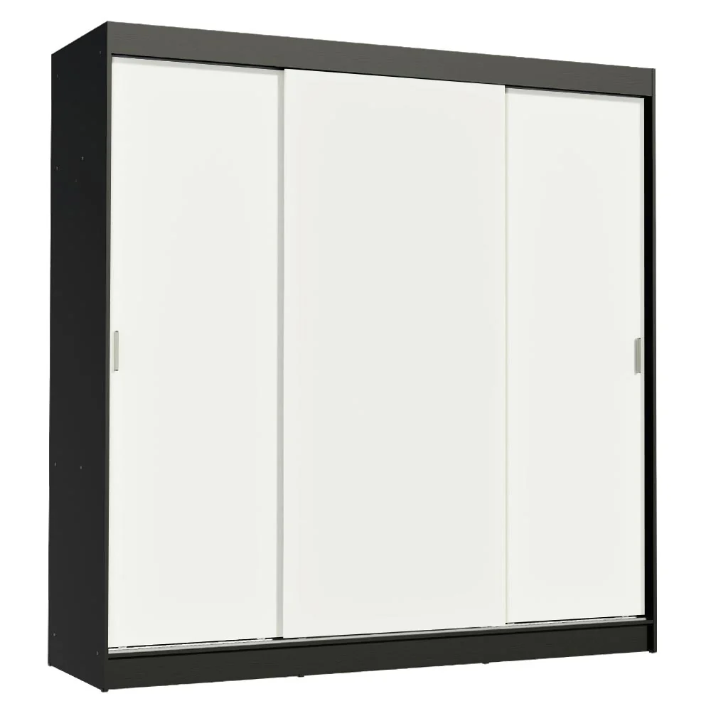 Placard Matrimonial Reno 3 Puertas Corredizas Negro/Blanco - Image 3