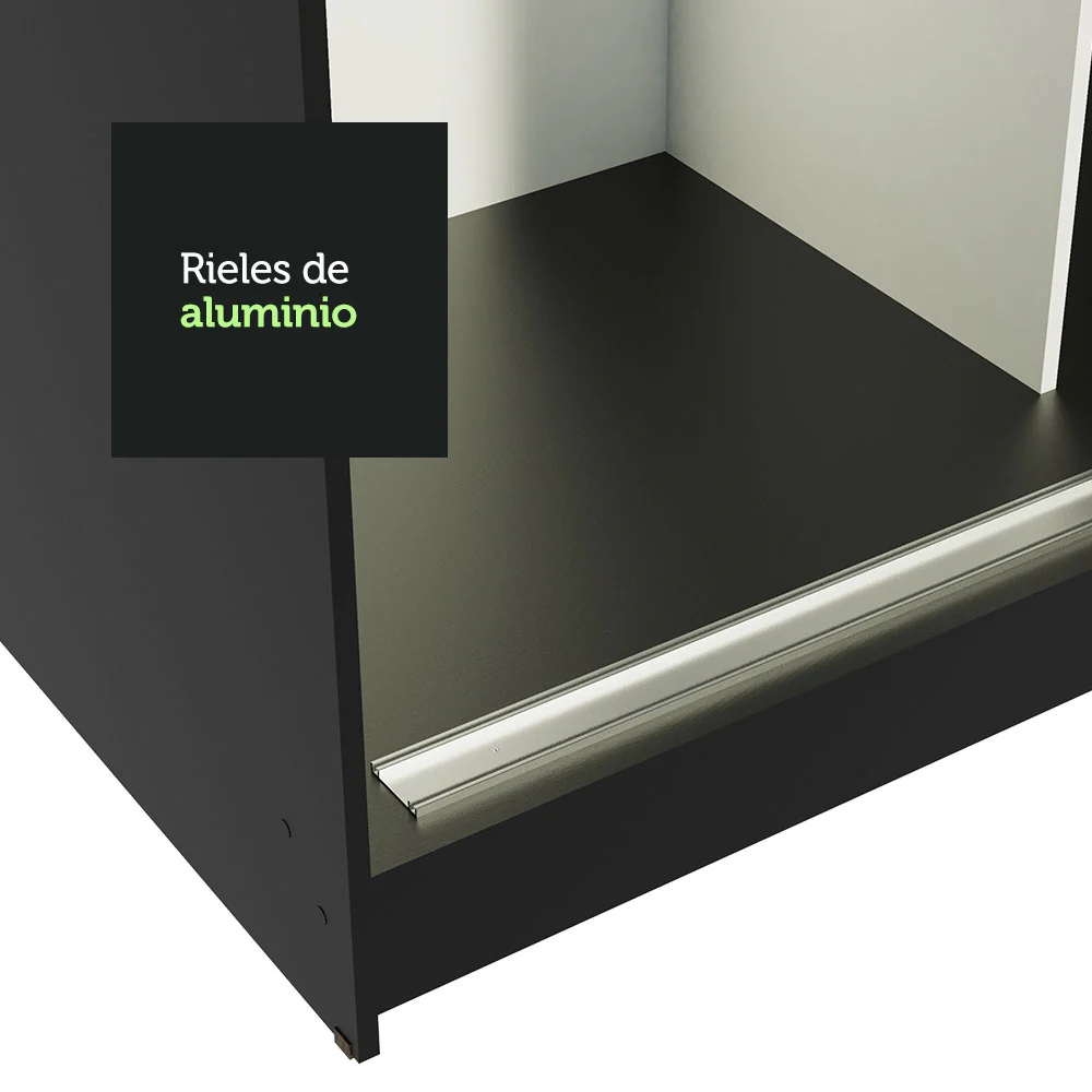 Placard Matrimonial Reno 3 Puertas Corredizas Negro/Blanco - Image 8
