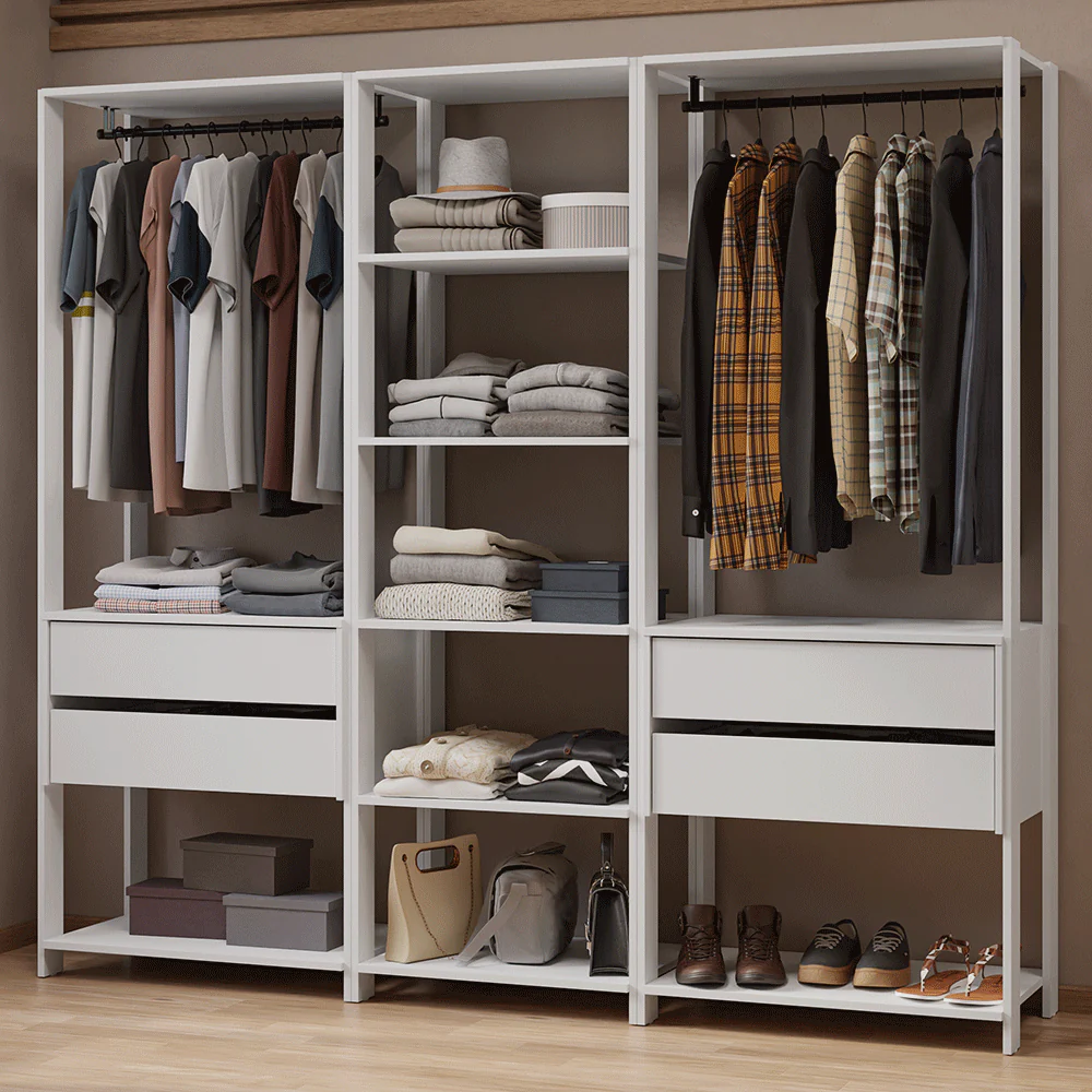 Placard Modulado 199 cm 4 Cajones Valencia Blanco