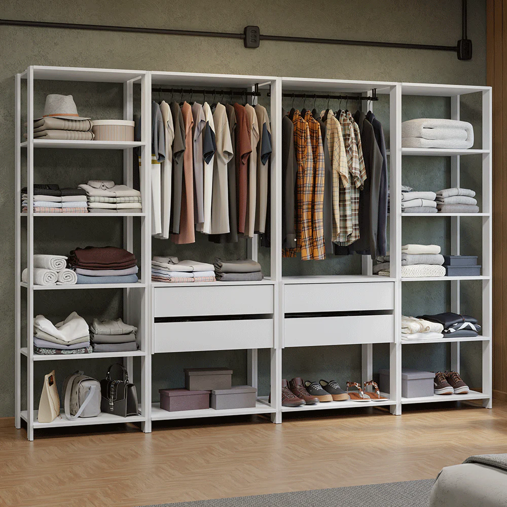 Placard Modulado 258 cm 4 Cajones Valencia Blanco 01