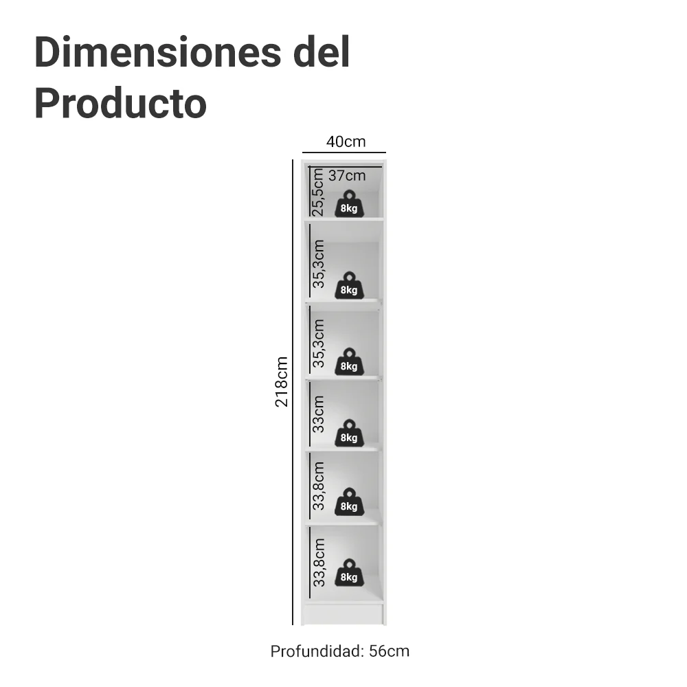Placard Modulado 40 cm 1 Puerta Neo Blanco - Image 2