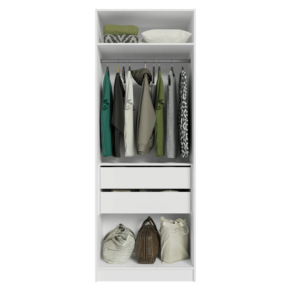 Placard Modulado 80 cm 2 Puertas 2 Cajones Neo Blanco - Image 4