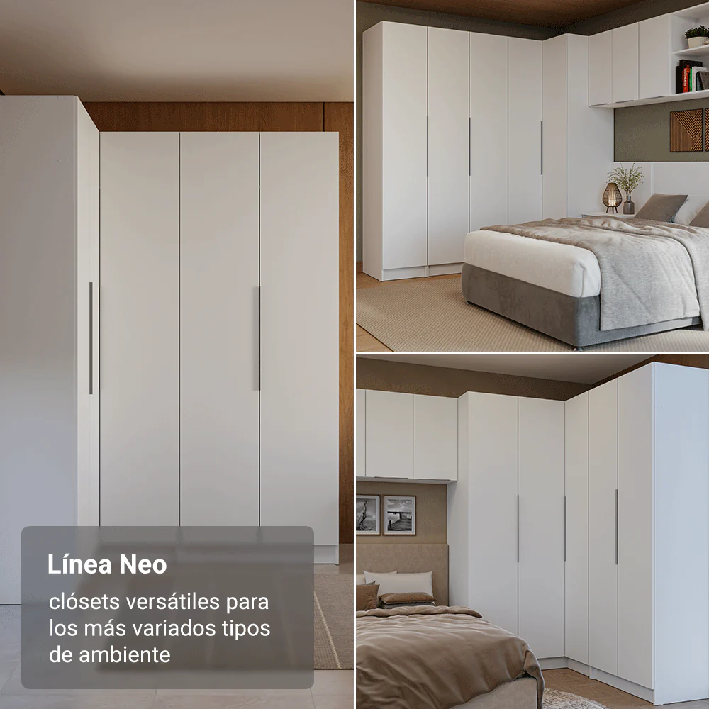 Placard Modular 240 cm 6 Puertas 6 Cajones Blanco Neo Madesa 03 - Image 6