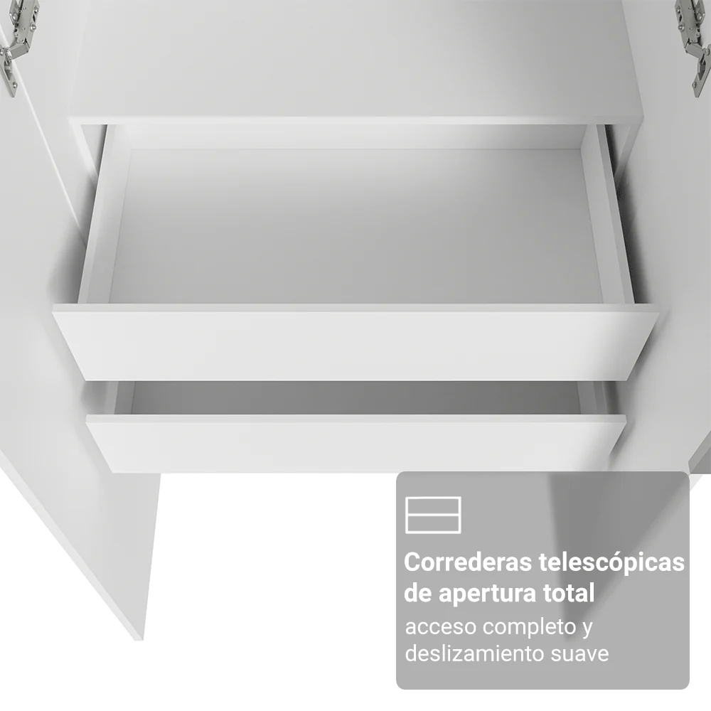 Placard Modular 240 cm 6 Puertas 6 Cajones Blanco Neo Madesa 03 - Image 8