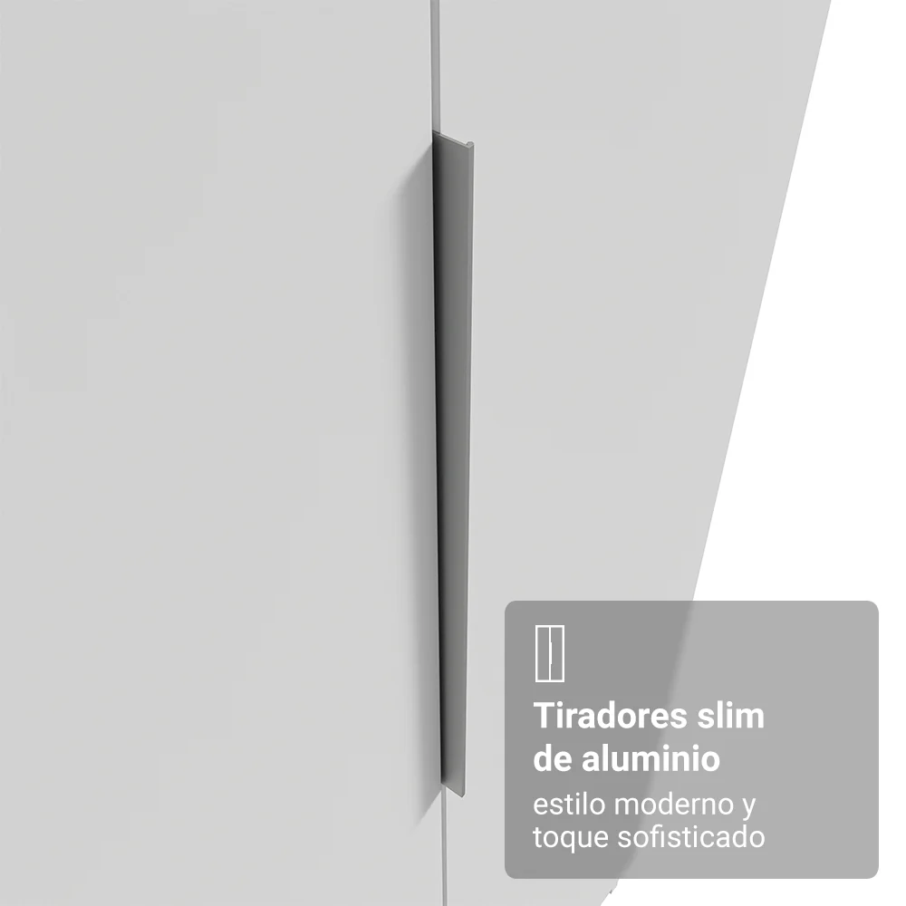Placard Modular 240 cm 6 Puertas con Espejos 6 Cajones Blanco Neo Madesa 04 - Image 7