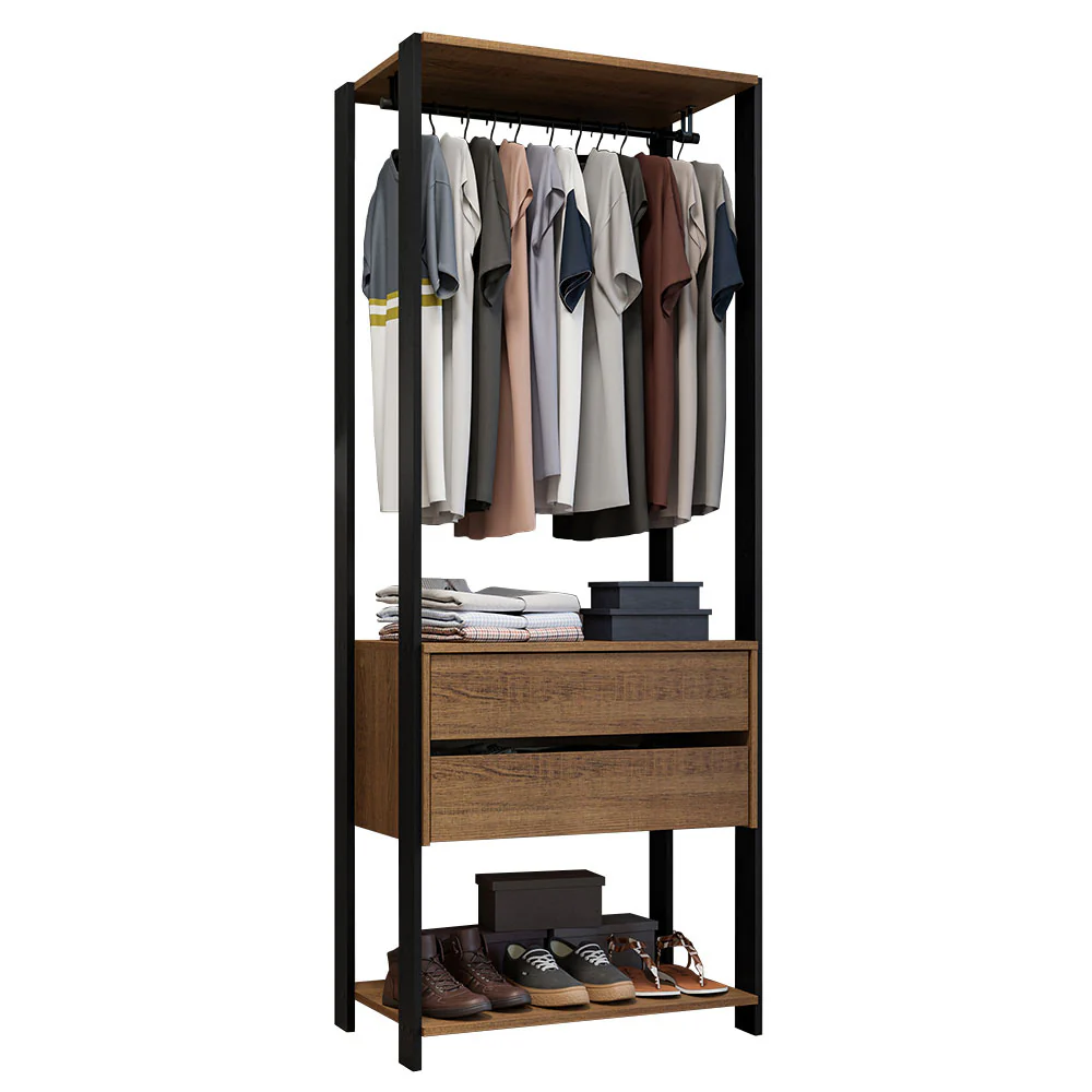 Placard Modular Valencia 2 Cajones 70cm Marrón/Negro - Image 3