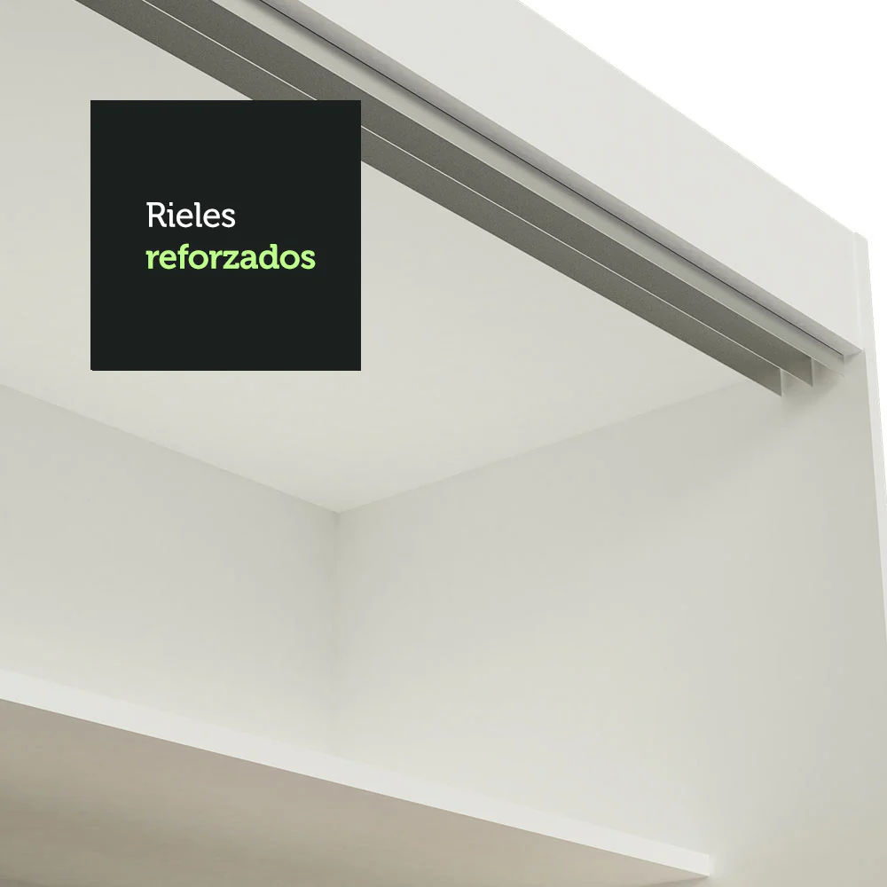 Placard Ropero Matrimonial Madesa Istambul 3 Puertas Corredizas con Espejo 3 Cajones Blanco - Image 10