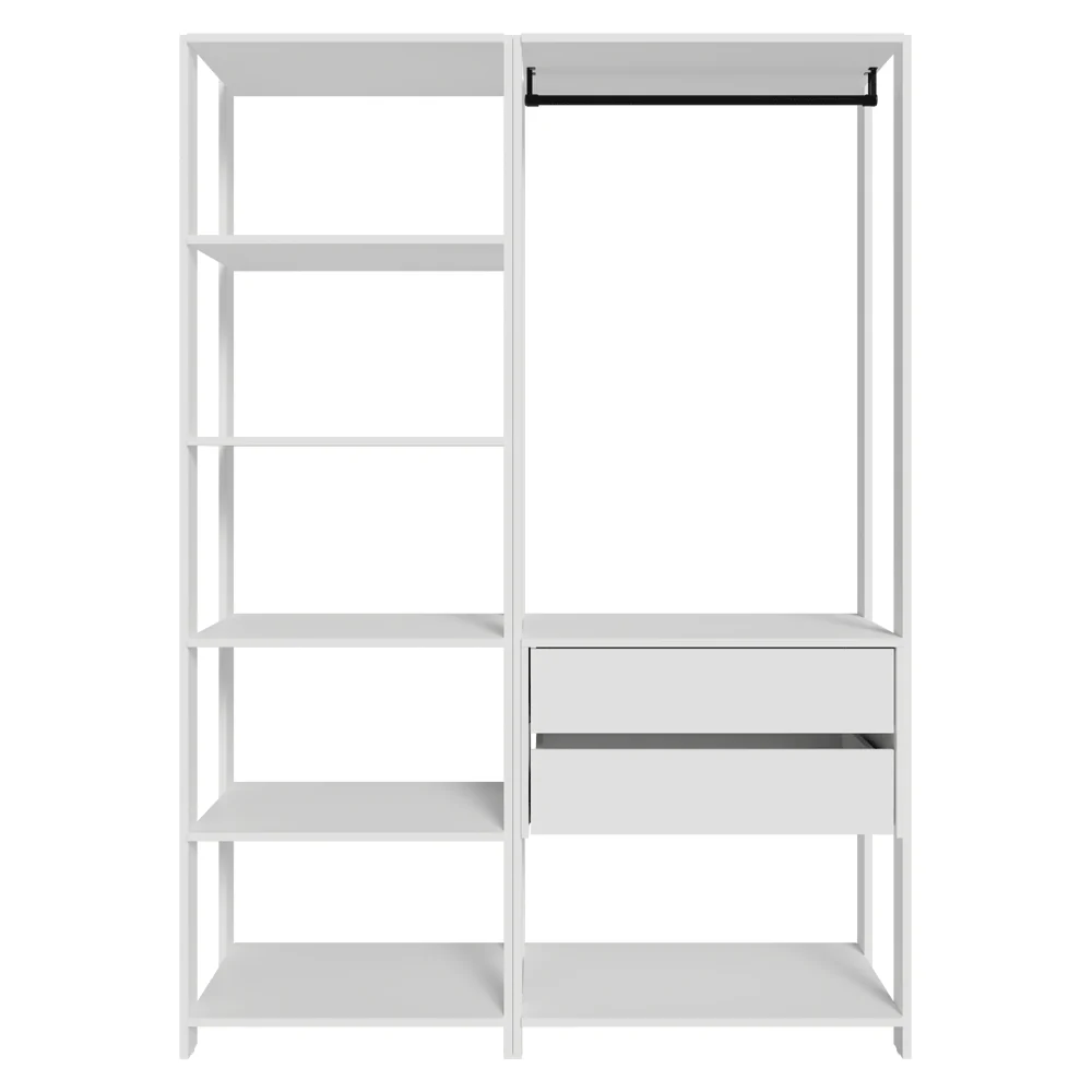 Placard Ropero Modulado 2 Cajones 129 cm Blanco Valencia Madesa - Image 3