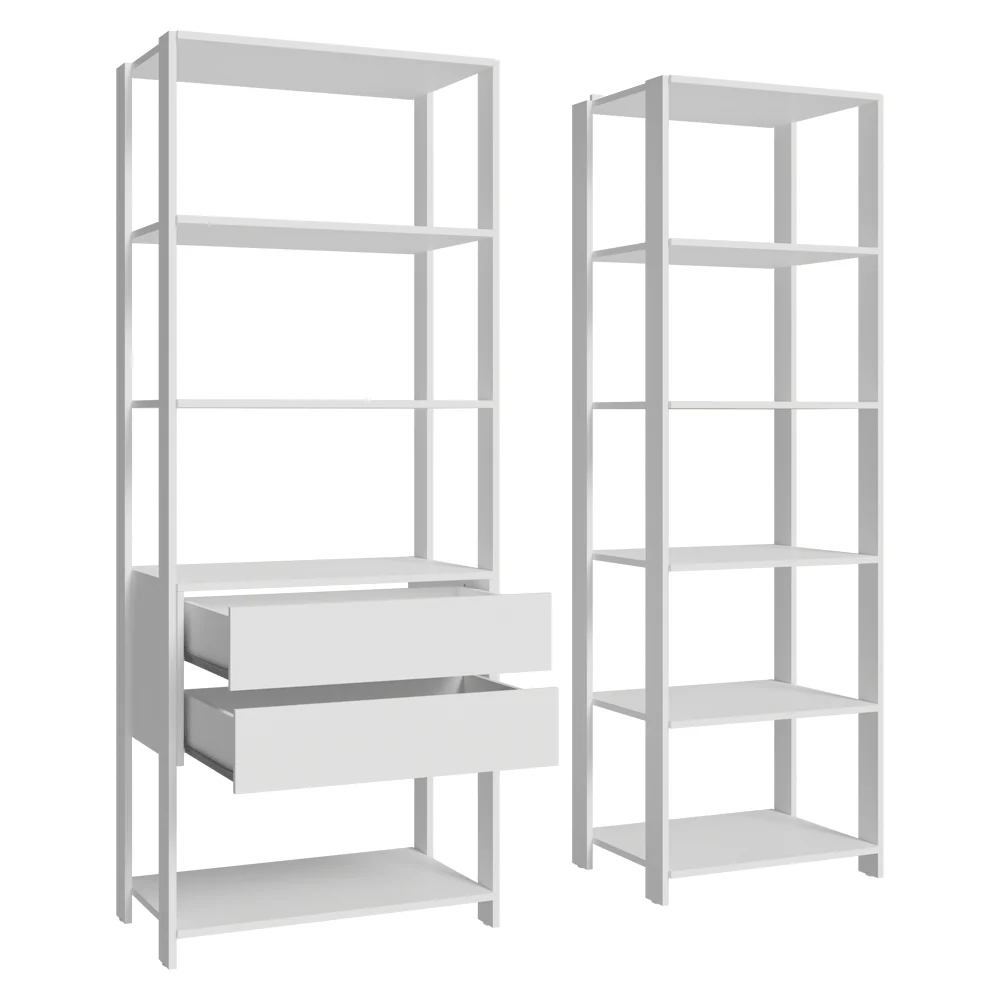 Placard Ropero Modulado 2 Cajones 9 Repisas 129 cm Blanco Valencia Madesa - Image 7