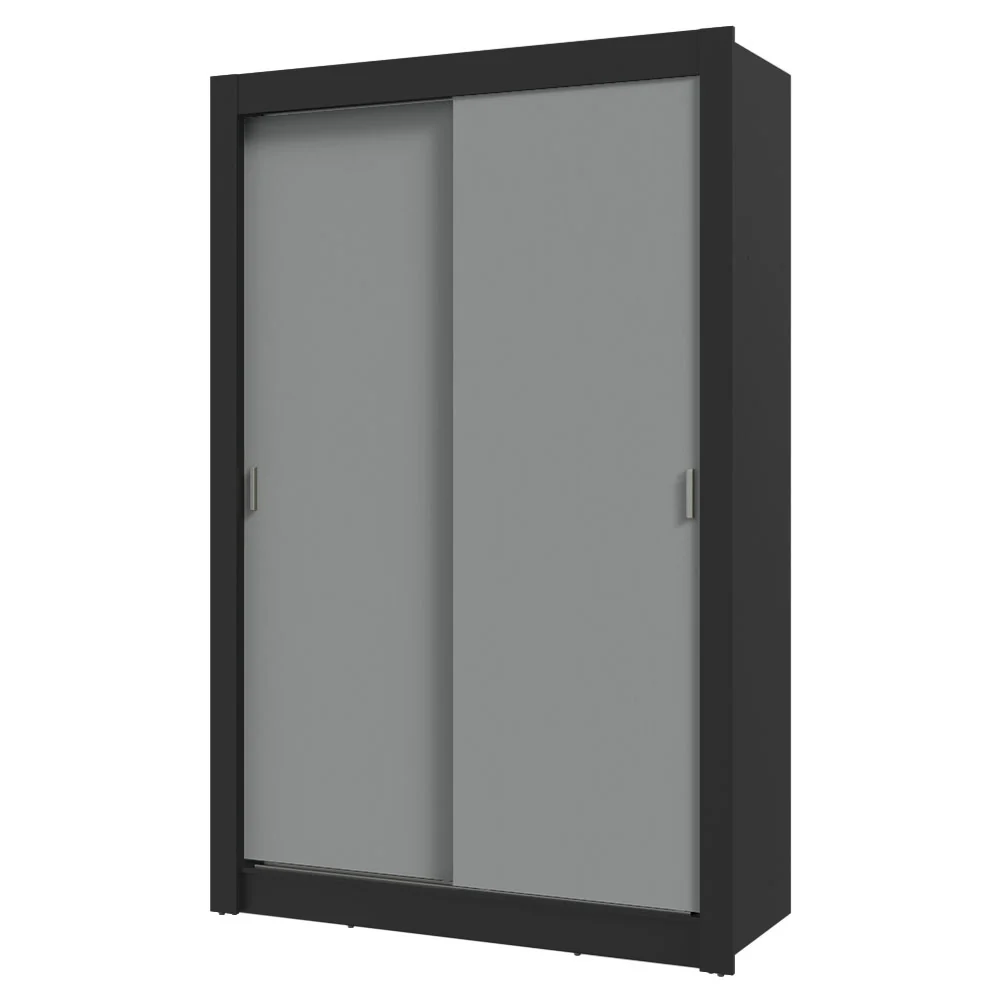 Placard Soltero 2 Puertas Corredizas 4 Cajones Negro/Gris Vivare Plus - Image 3