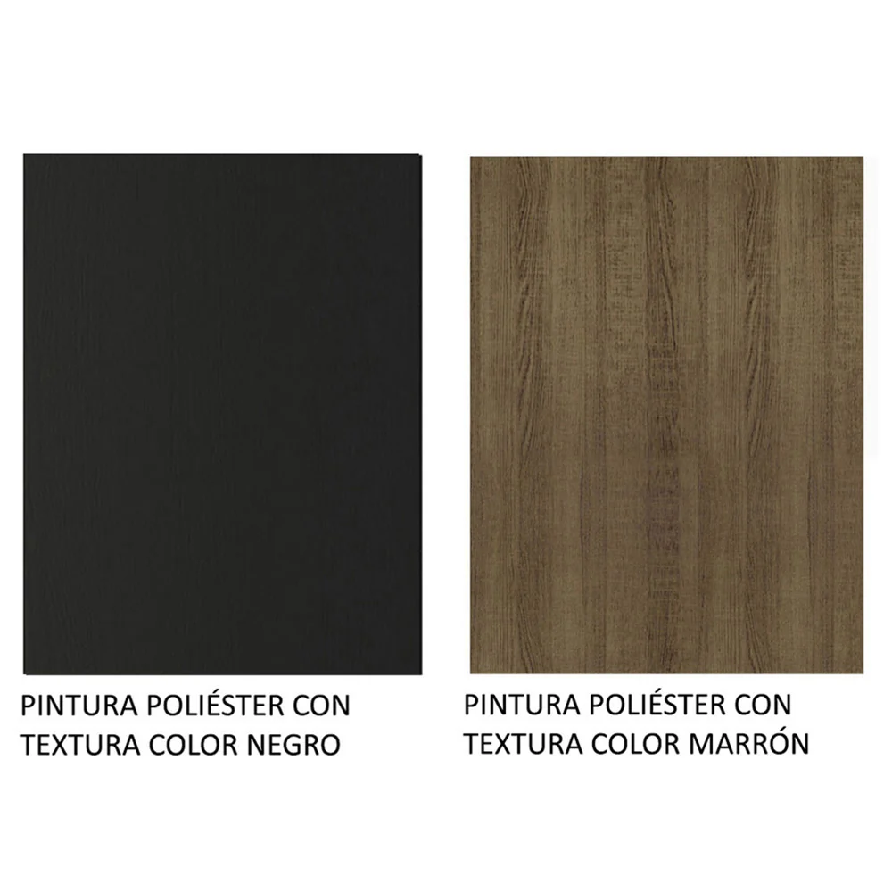 Placard Soltero 2 Puertas Corredizas con Espejo Marrón/Negro Denver - Image 9