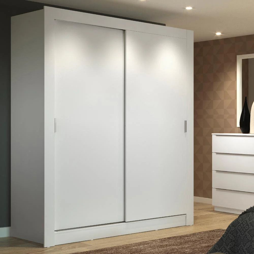 Placard Soltero Dallas 2 Puertas Corredizas 2 Cajones Blanco