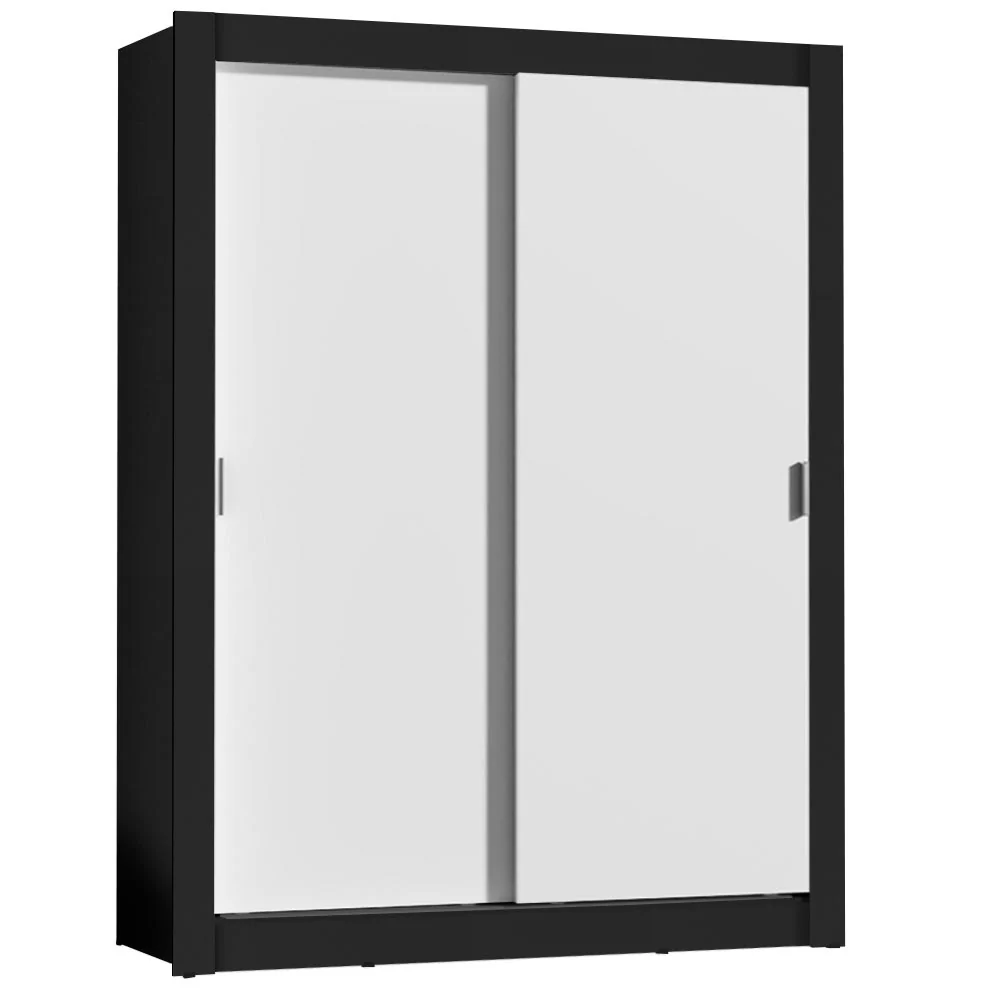 Placard Soltero Denver 2 Puertas Corredizas Negro/Blanco - Image 3