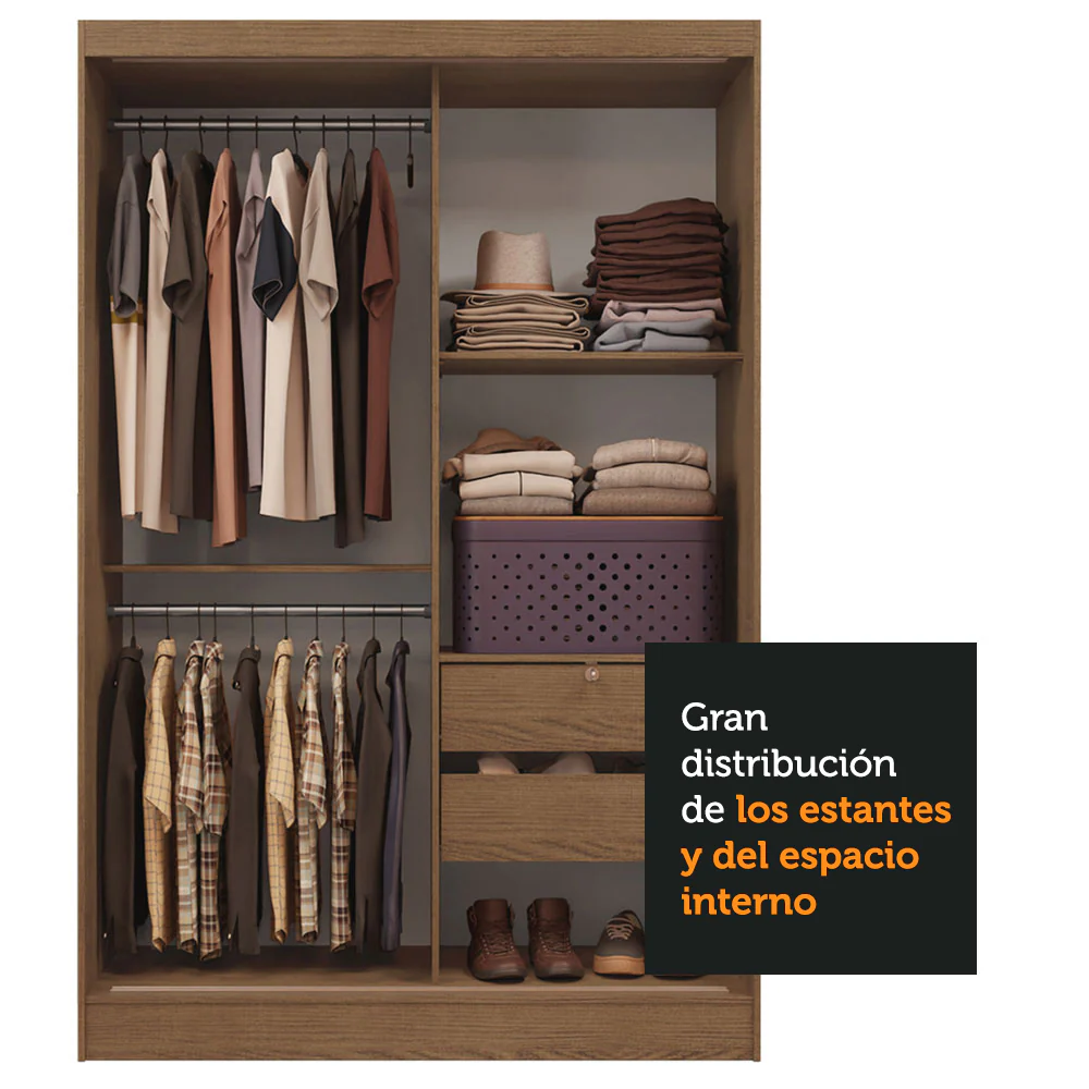 Placard Soltero Luke 2 Puertas Corredizas - Image 6
