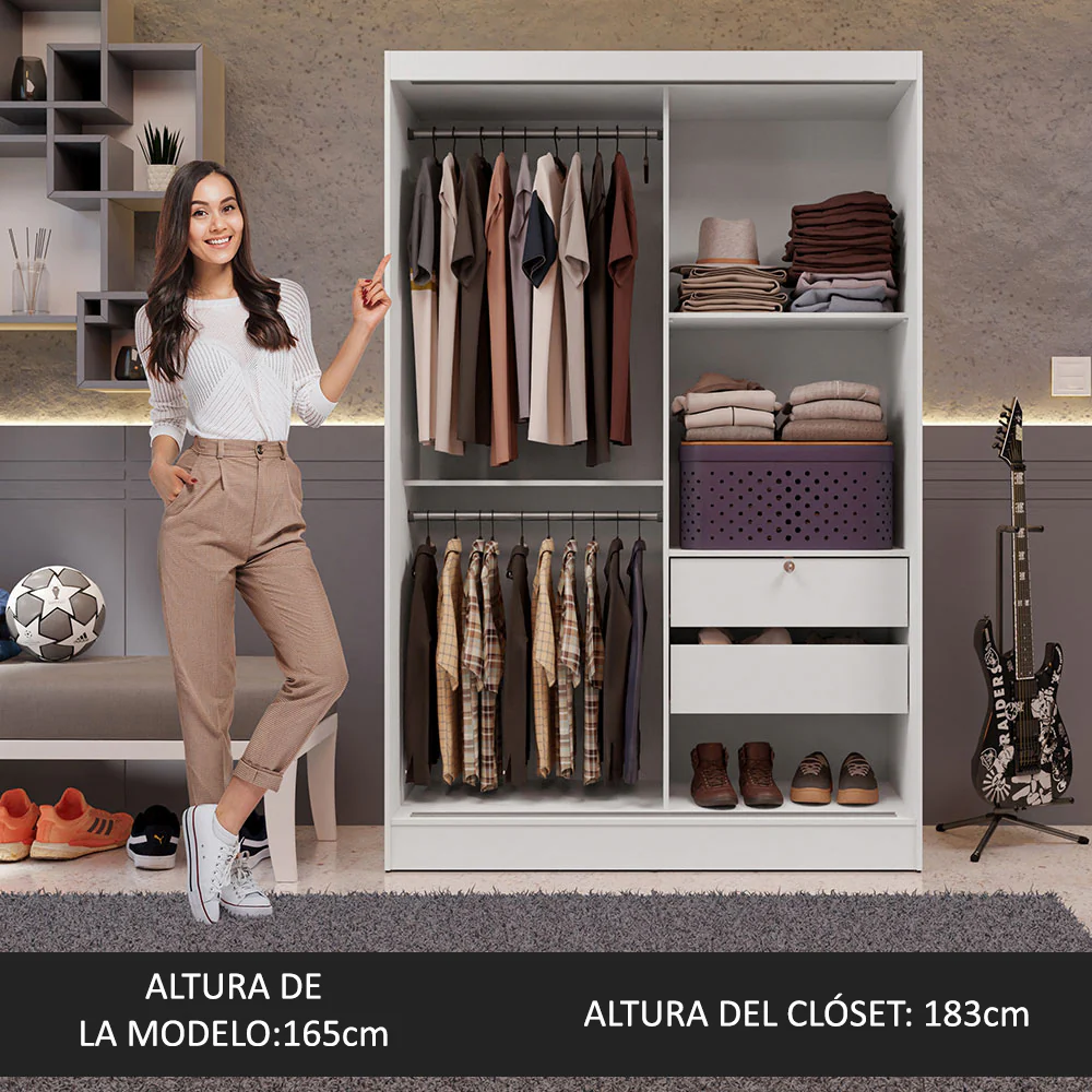 Placard Soltero Luke 2 Puertas Corredizas - Image 4