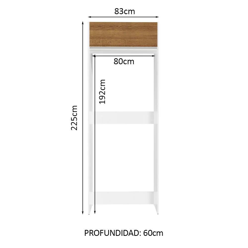 Porta refrigerador Madesa Glamy 1 puerta abatible - Blanco/Marrón - Image 2