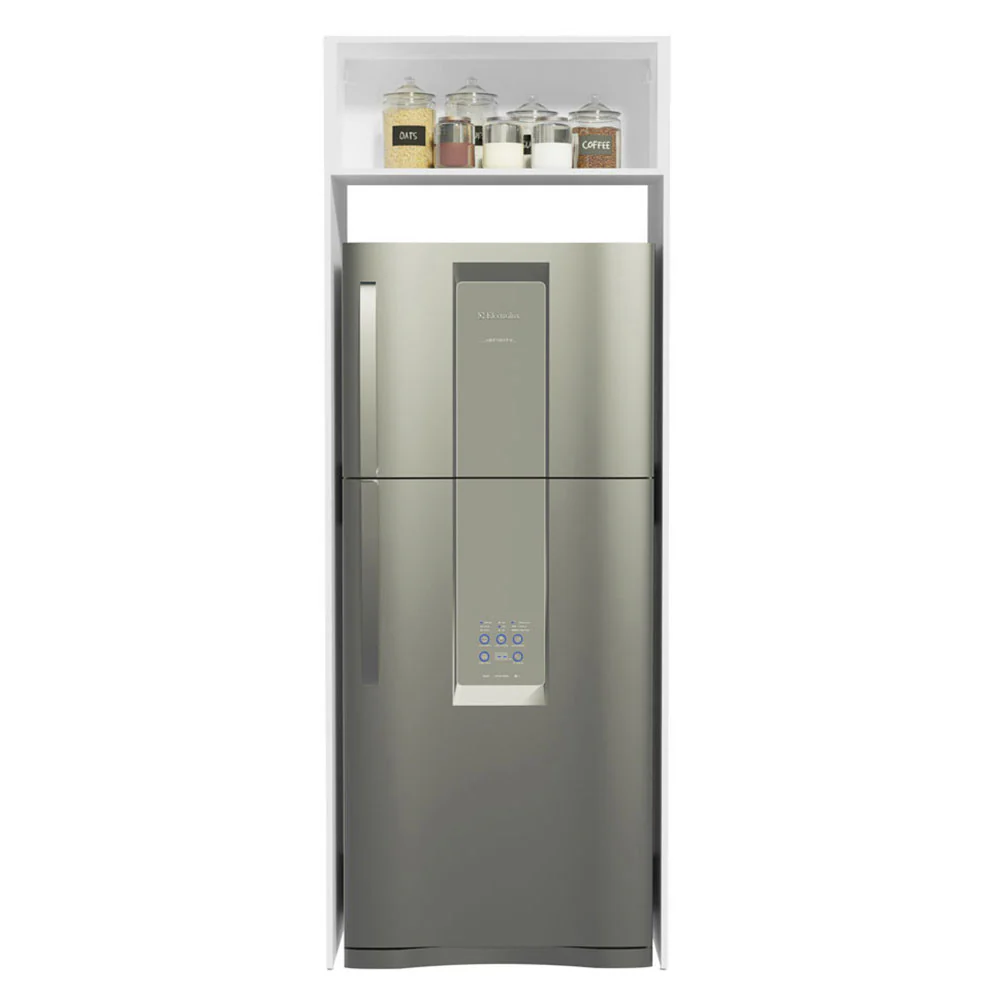 Porta refrigerador Madesa Glamy 1 puerta abatible - Blanco/Marrón - Image 3