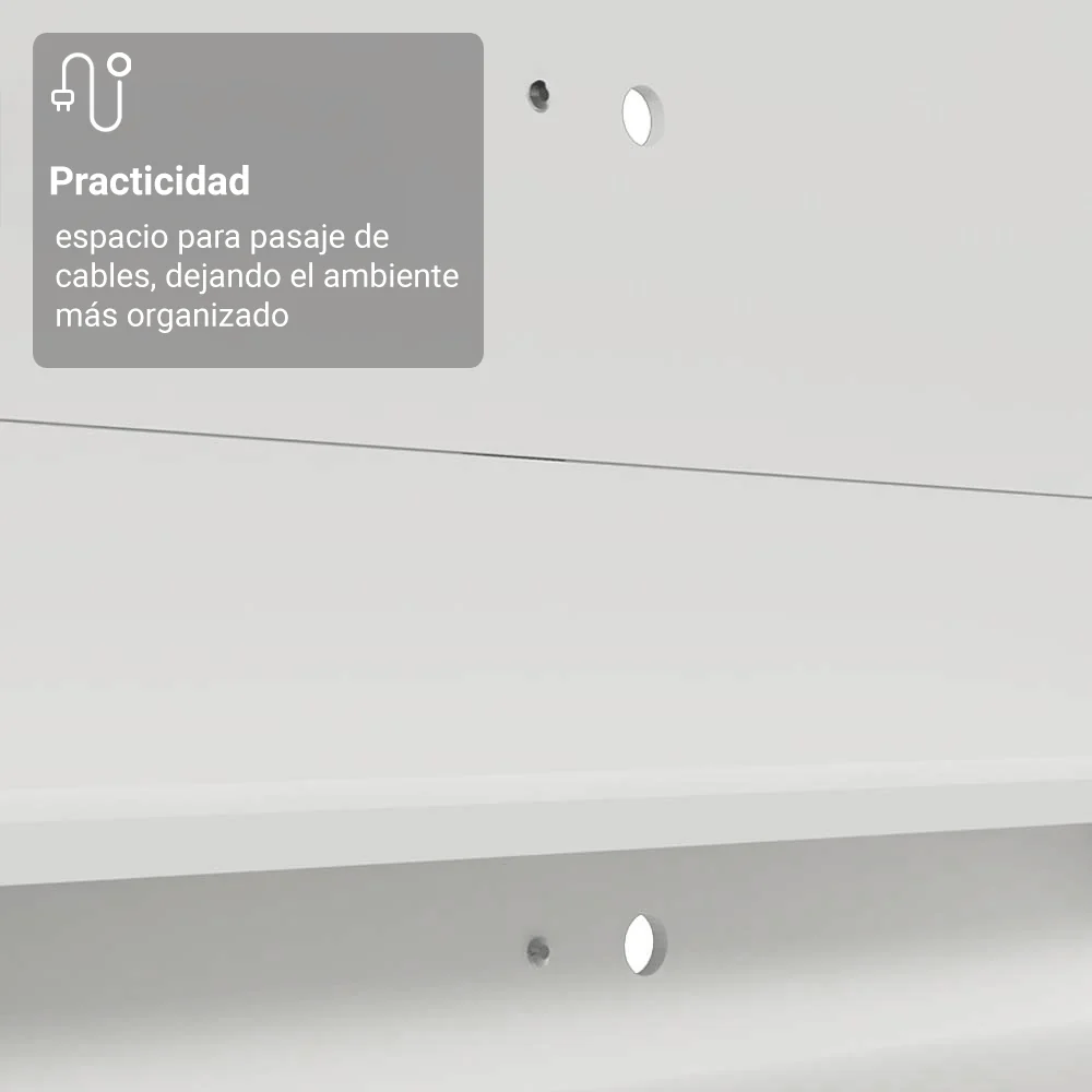 Rack con Panel para TV hasta 60 Pulgadas 180 cm con Patas Blanco/Marrón Cancun Madesa - Image 6