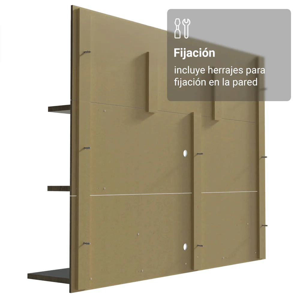 Rack con Panel para TV hasta 60 Pulgadas 180 cm Marrón/Blanco Metz Madesa - Image 7