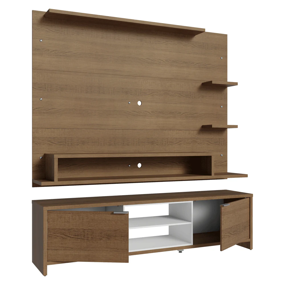 Rack con Panel para TV hasta 60 Pulgadas 180 cm Marrón/Blanco Metz Madesa - Image 8