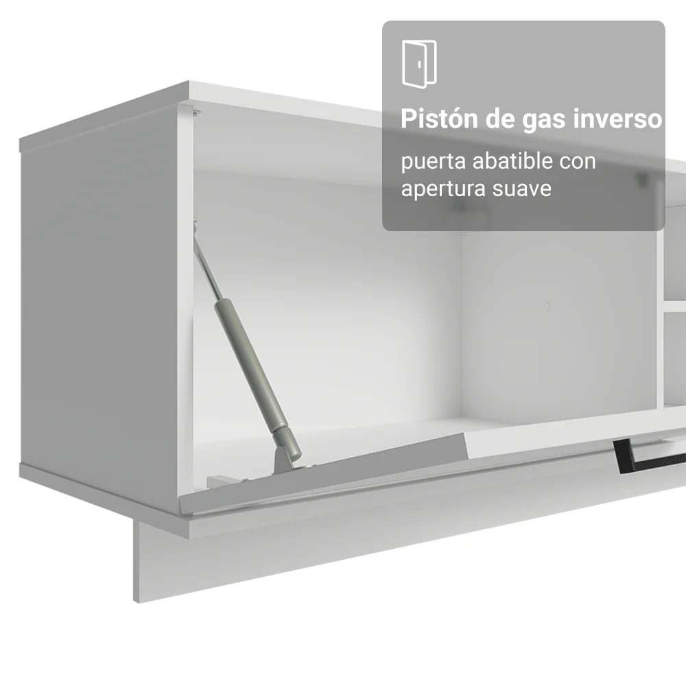 Rack Flotante para TV hasta 80 Pulgadas 218 cm 2 Puertas Blanco Agata Madesa - Image 8