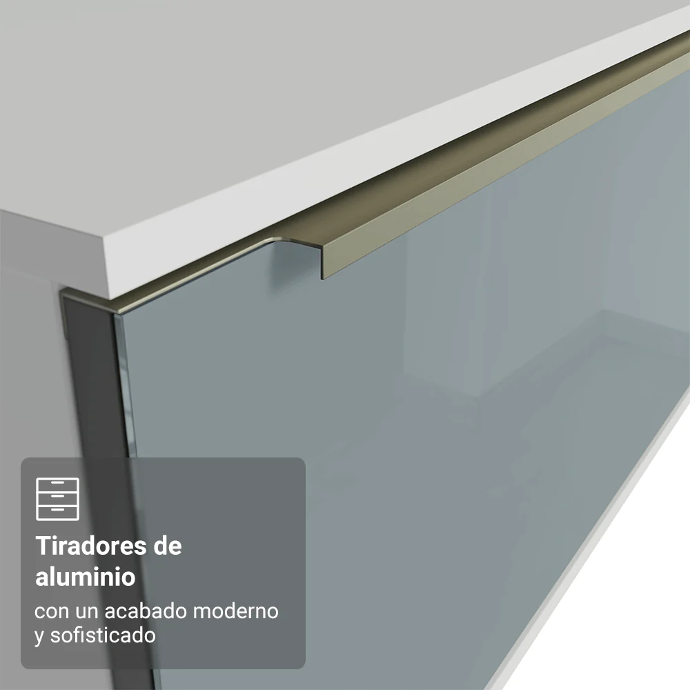 Rack Flotante para TV hasta 80 Pulgadas 218 cm 2 Puertas Blanco/Gris Lux Madesa - Image 7
