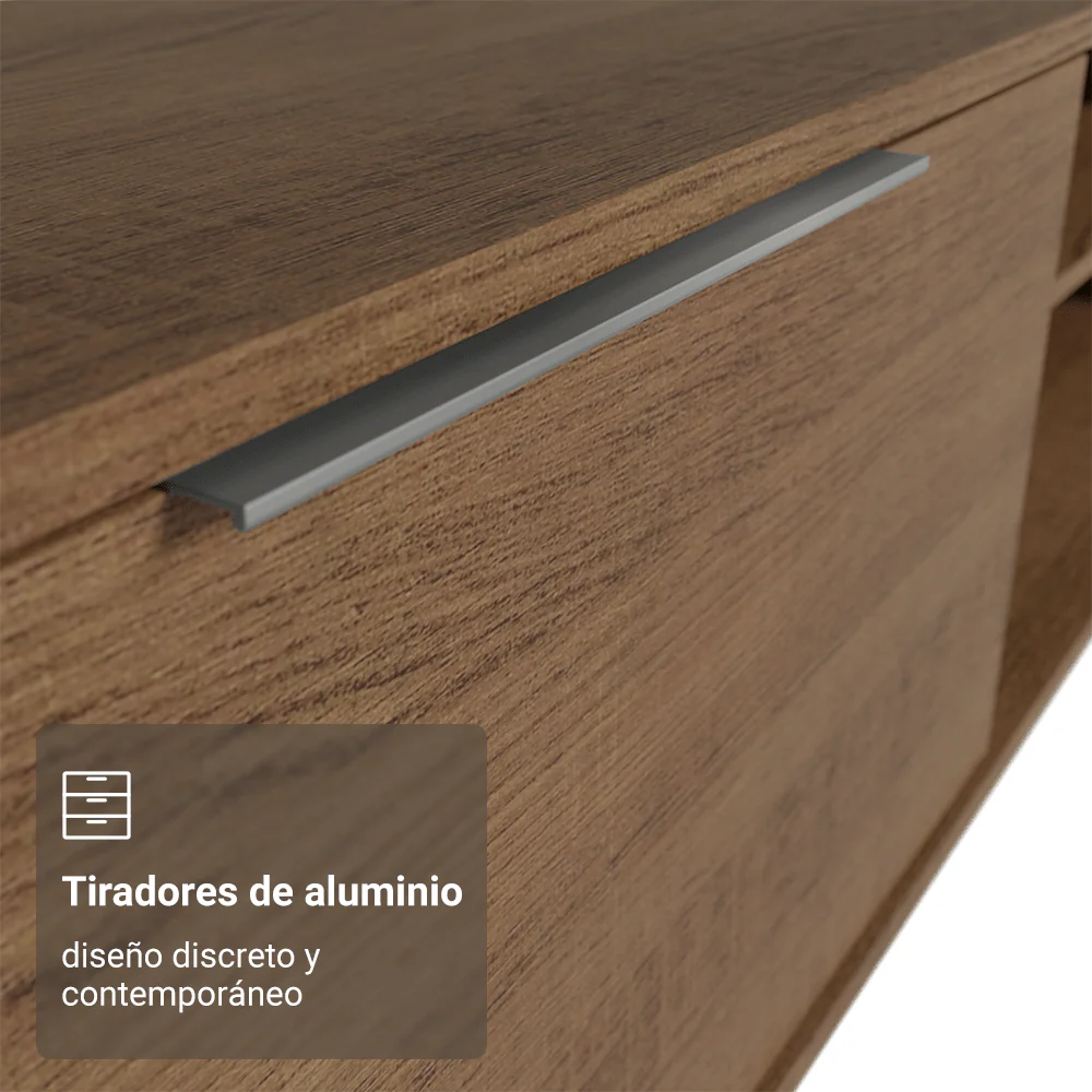 Rack Flotante para TV hasta 80 Pulgadas 218 cm 2 Puertas Marrón Stella Madesa - Image 7