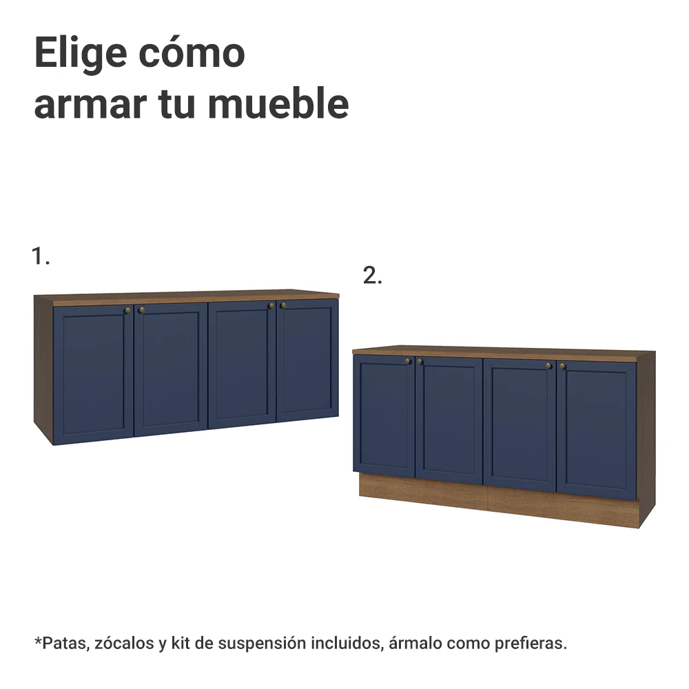 Rack hasta 70 pulgadas + repisas de 160cm, Marrón/Azul Vik 05 - Image 4