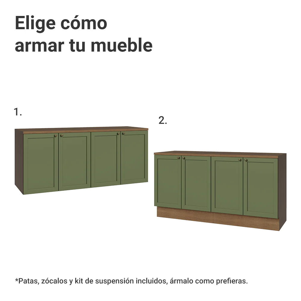 Rack hasta 70 pulgadas + repisas de 160cm, Marrón/Verde Vik 05 - Image 4