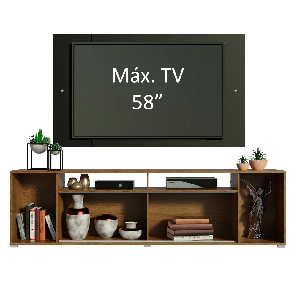 Rack Madesa Cancun con Panel para TV hasta 58 Pulgadas Marrón/Negro - Image 5