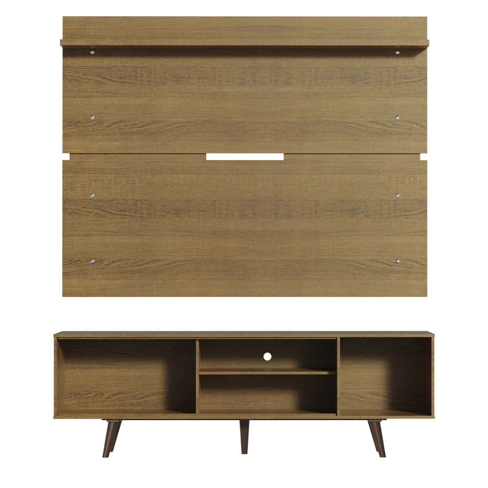 Rack Madesa Dubai con Panel para TV hasta 65 Pulgadas con Patas Marrón/Blanco - Image 7