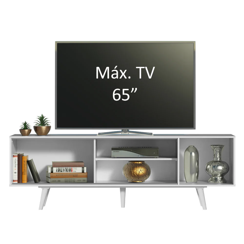 Rack Madesa Dubai para TV hasta 65 Pulgadas con Patas Blanco/Negro 7309 - Image 5