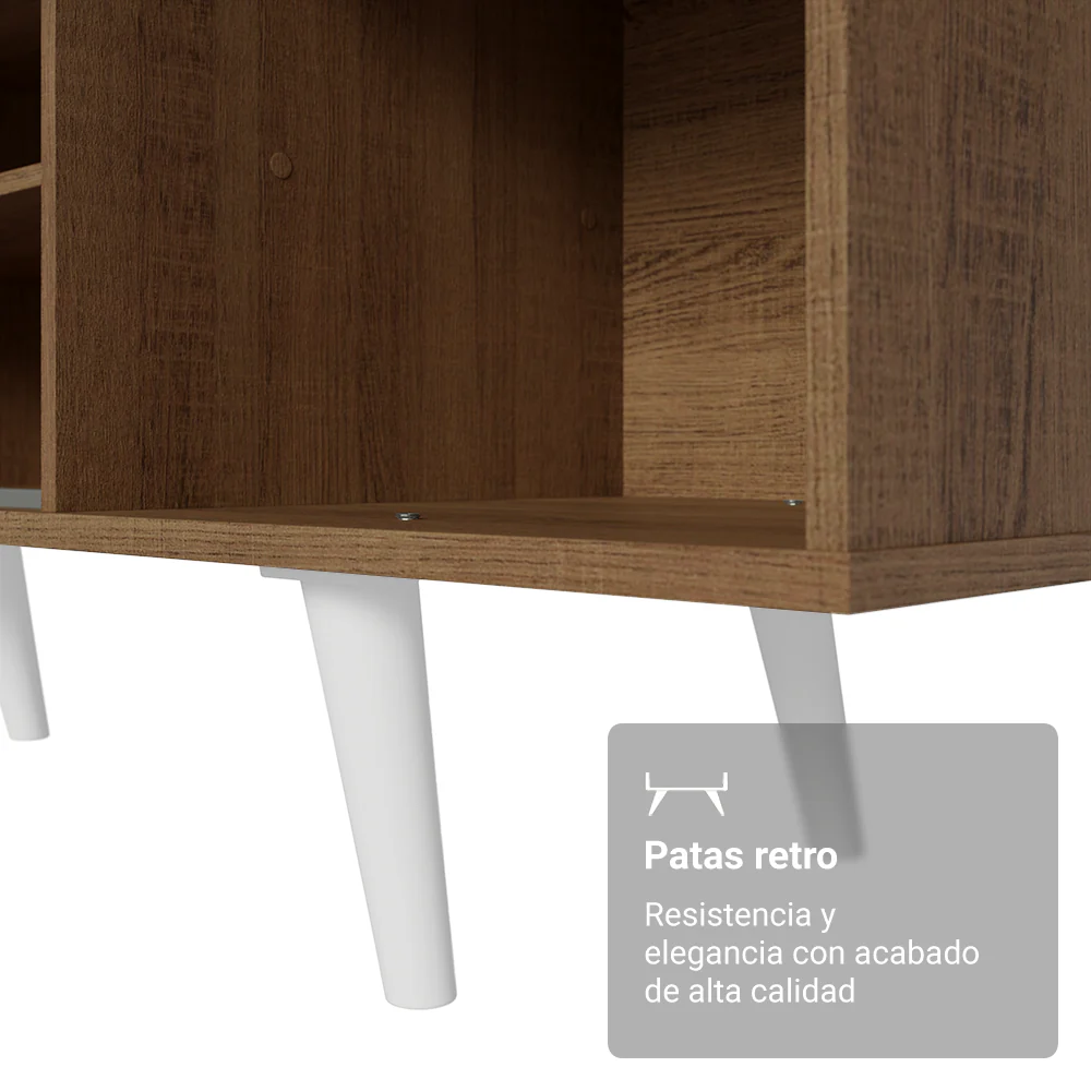 Rack Madesa Dubai para TV hasta 65 Pulgadas con Patas Marrón/Blanco 6E09 - Image 6