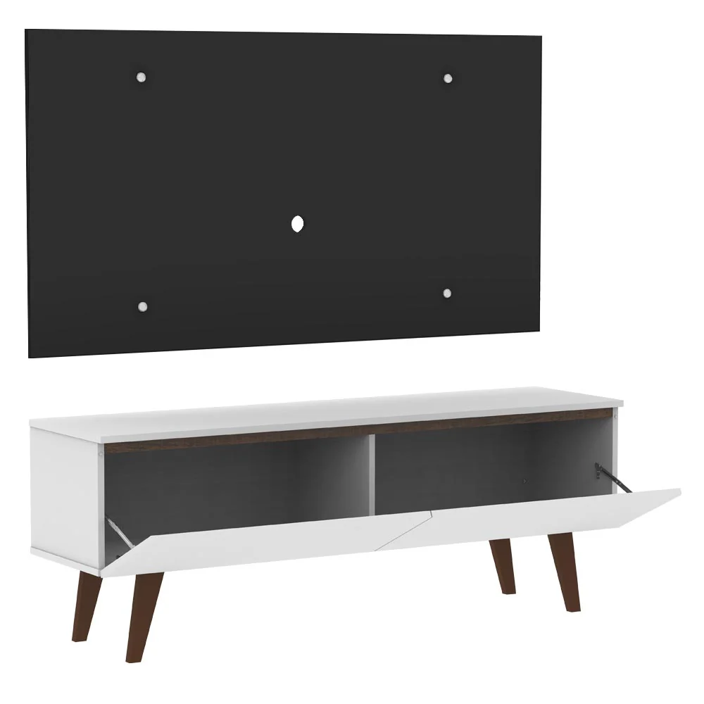 Rack Madesa Le Mans con Panel para TV hasta 55 Pulgadas 2 Puetas Blanco/Negro - Image 6