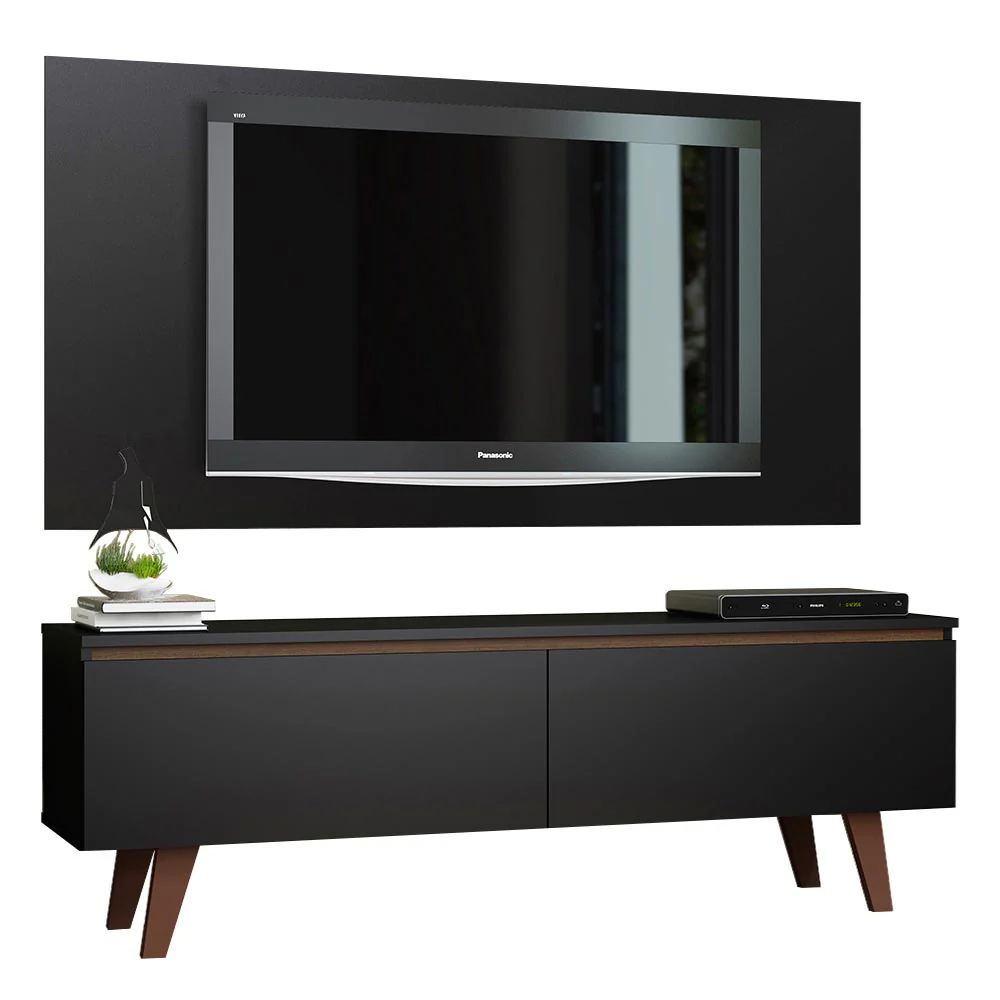 Rack Madesa Le Mans con Panel para TV hasta 55 Pulgadas 2 Puetas Negro - Image 3