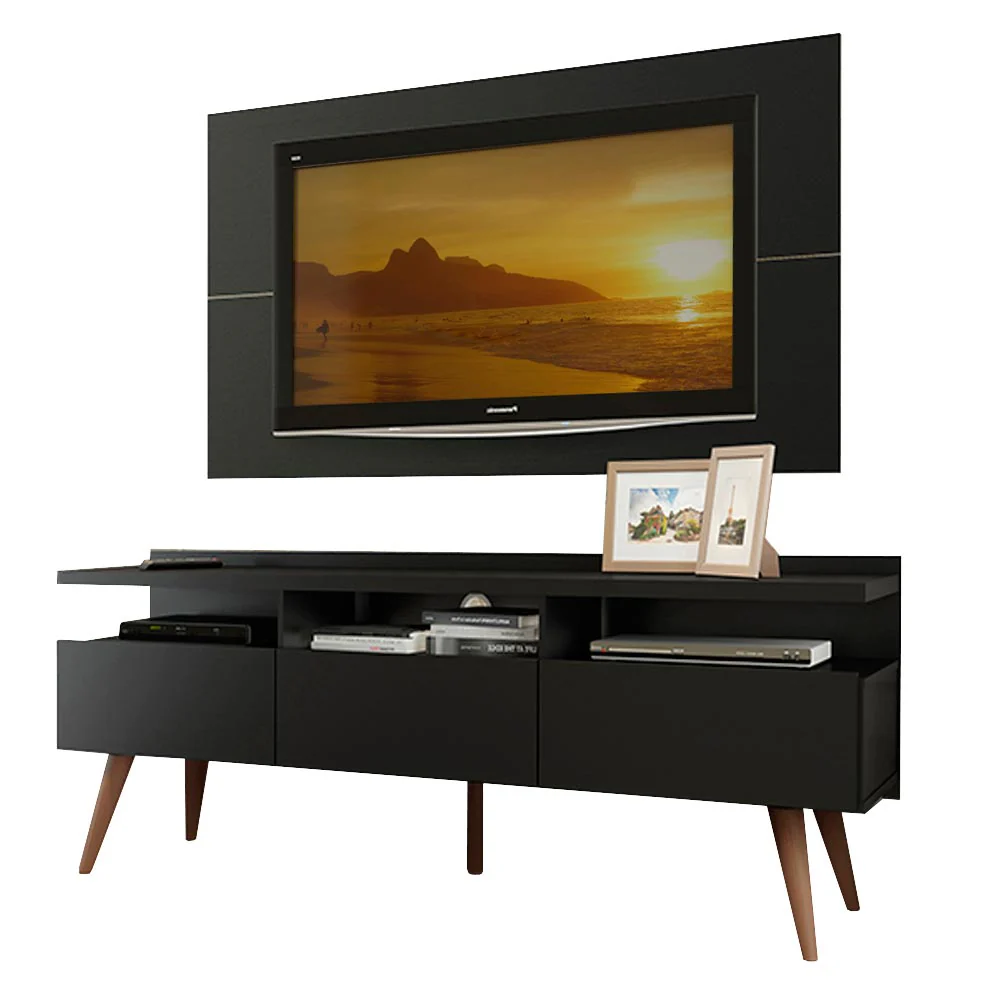 Rack Madesa Londres con Panel para TV hasta 55 Pulgadas Negro - Image 3